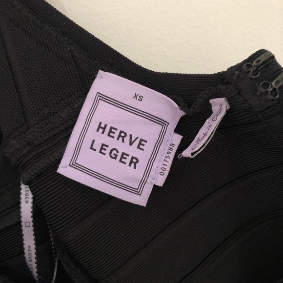 Herve Leger V-Neck Bandage Dress - Picture 4 of 4